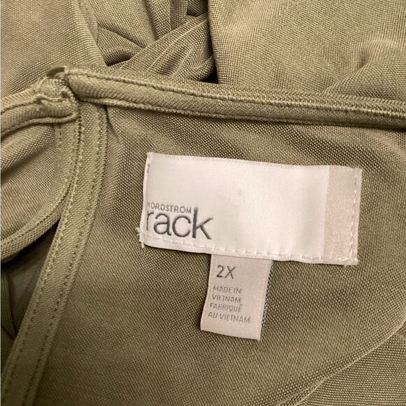 Nordstrom Rack Side Note‎ Modal Blend Midi Dress Army GREEN 2X - Picture 8 of 9